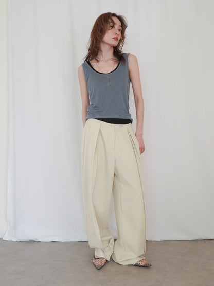Sheer ribbed レイヤードタンクトップ