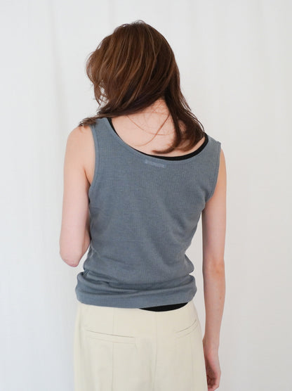 Sheer ribbed レイヤードタンクトップ