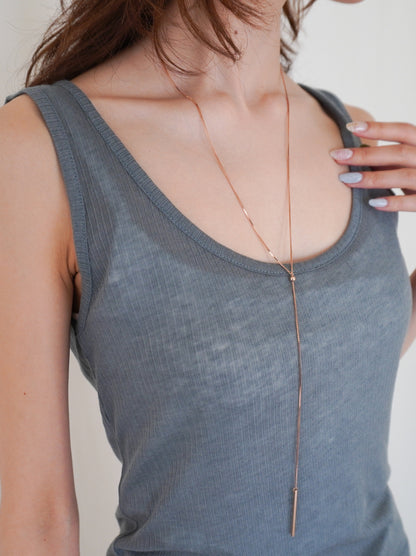 Sheer ribbed レイヤードタンクトップ