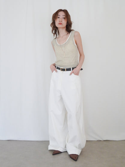 Sheer ribbed レイヤードタンクトップ