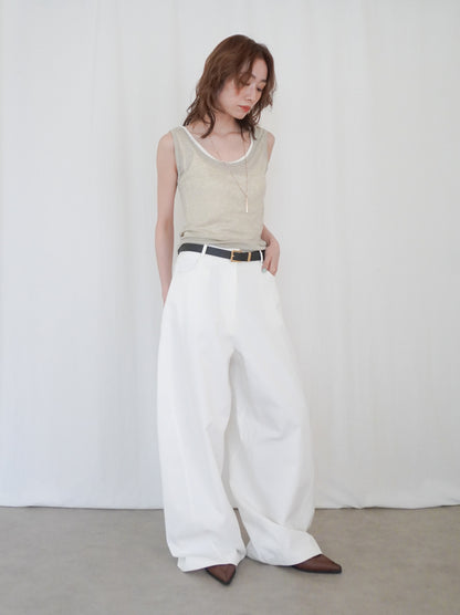 Sheer ribbed レイヤードタンクトップ