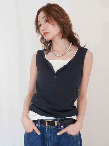 Essential rib ヘンリータンクトップ