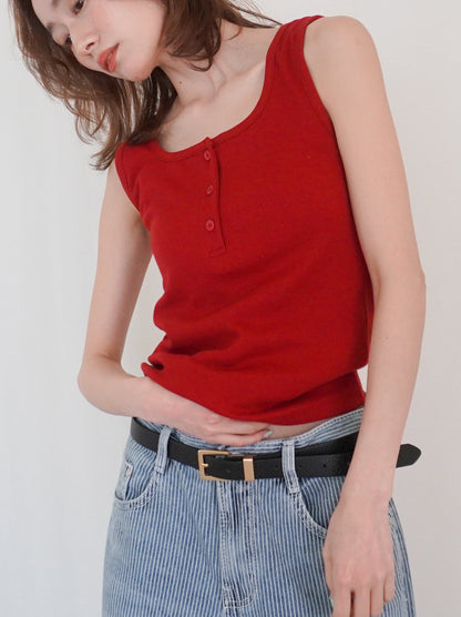 Essential rib ヘンリータンクトップ