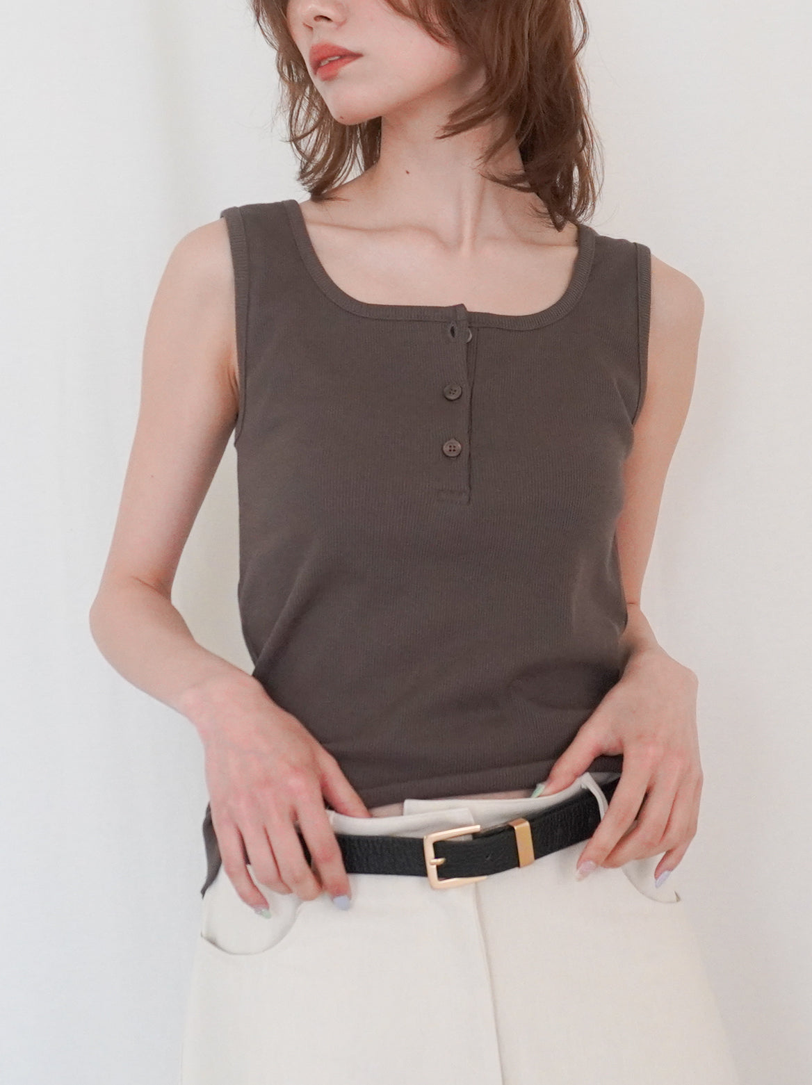 Essential rib ヘンリータンクトップ
