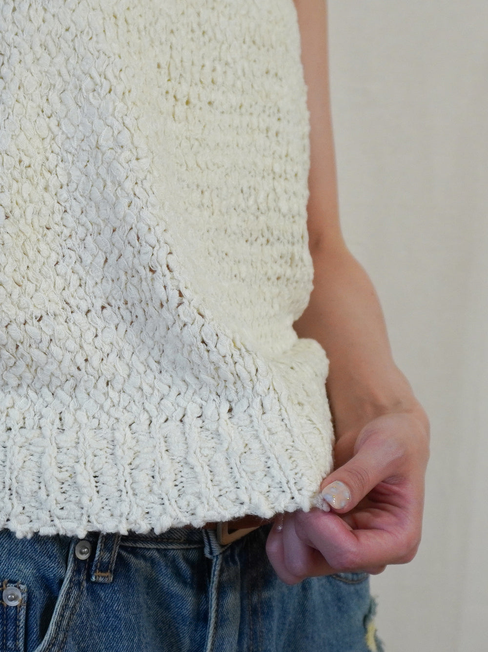 Texture One Shoulder レイヤードニット