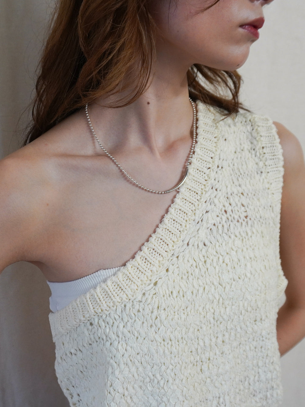 Texture One Shoulder レイヤードニット