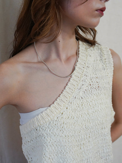 Texture One Shoulder レイヤードニット