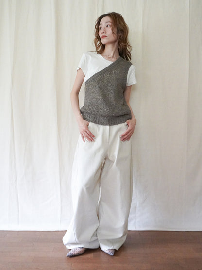 Texture One Shoulder レイヤードニット