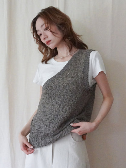 Texture One Shoulder レイヤードニット