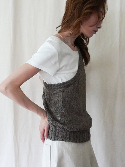 Texture One Shoulder レイヤードニット