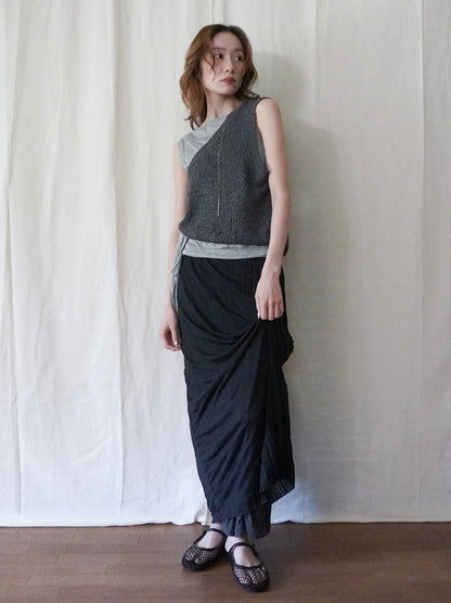 Texture One Shoulder レイヤードニット