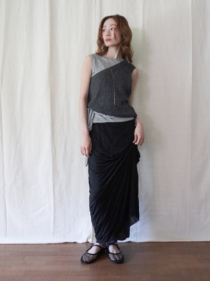 Texture One Shoulder レイヤードニット
