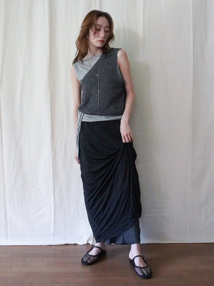 Texture One Shoulder レイヤードニット