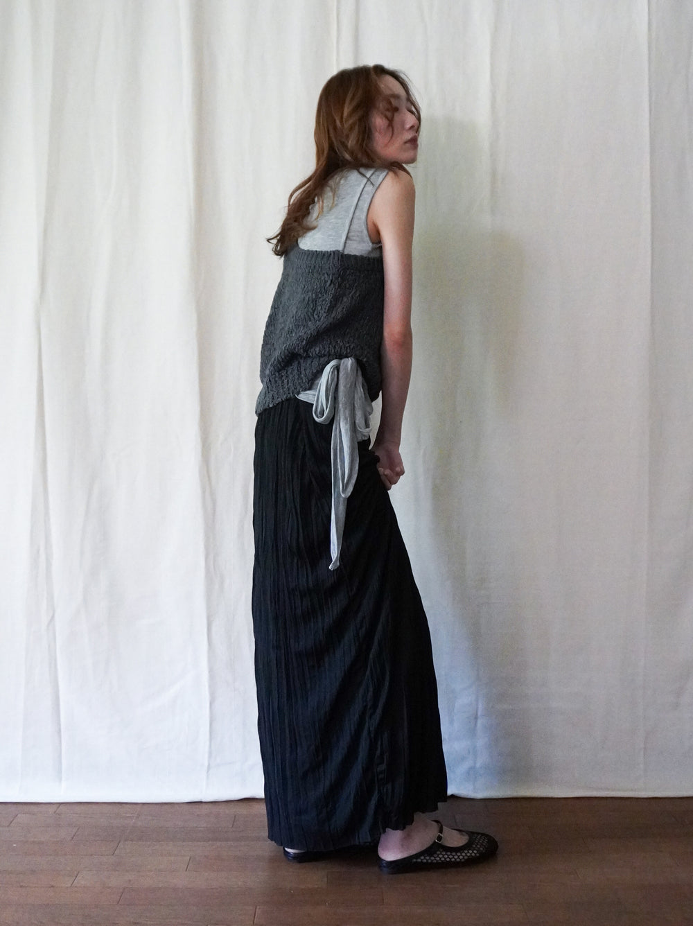 Texture One Shoulder レイヤードニット