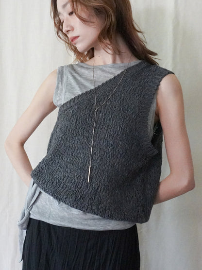Texture One Shoulder レイヤードニット