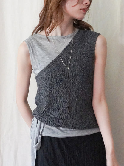 Texture One Shoulder レイヤードニット