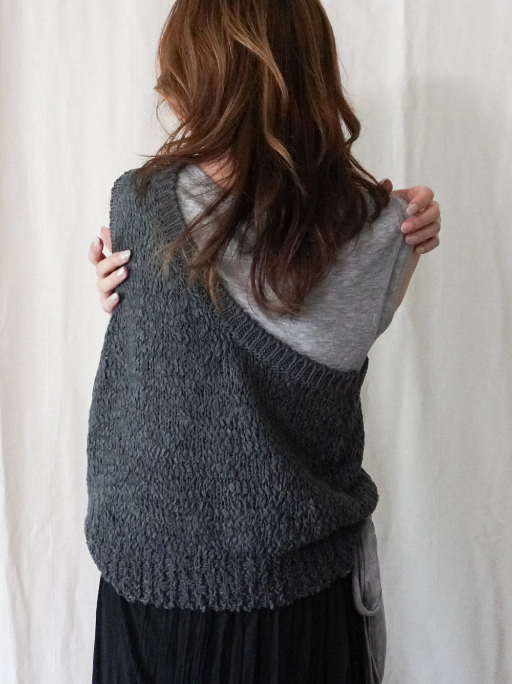 Texture One Shoulder レイヤードニット