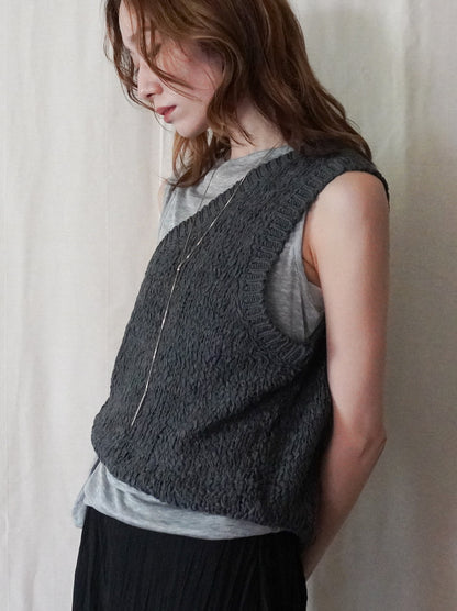 Texture One Shoulder レイヤードニット