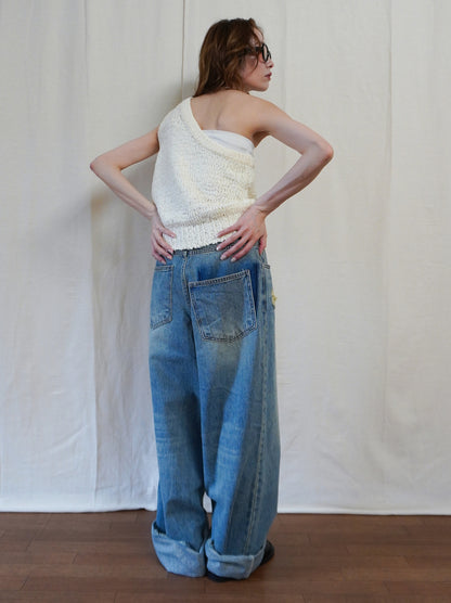 Texture One Shoulder レイヤードニット