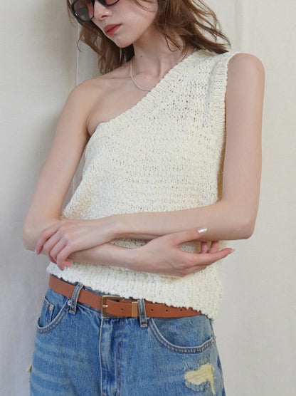 Texture One Shoulder レイヤードニット