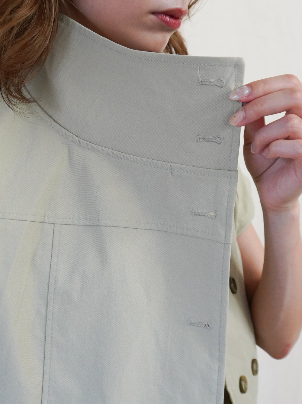 High-neck double button ショートジャケット