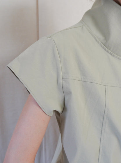 High-neck double button ショートジャケット