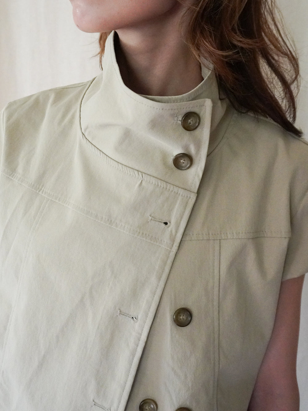 High-neck double button ショートジャケット