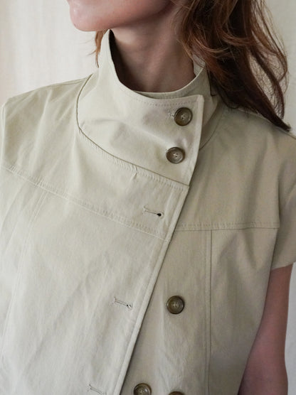 High-neck double button ショートジャケット