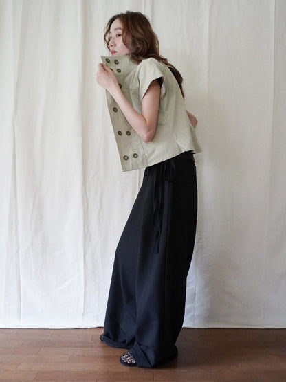 High-neck double button ショートジャケット
