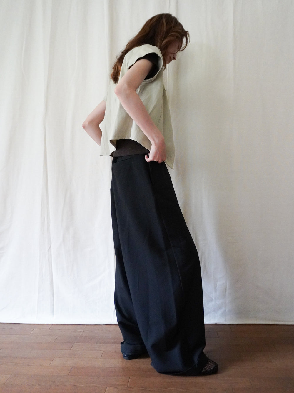 High-neck double button ショートジャケット