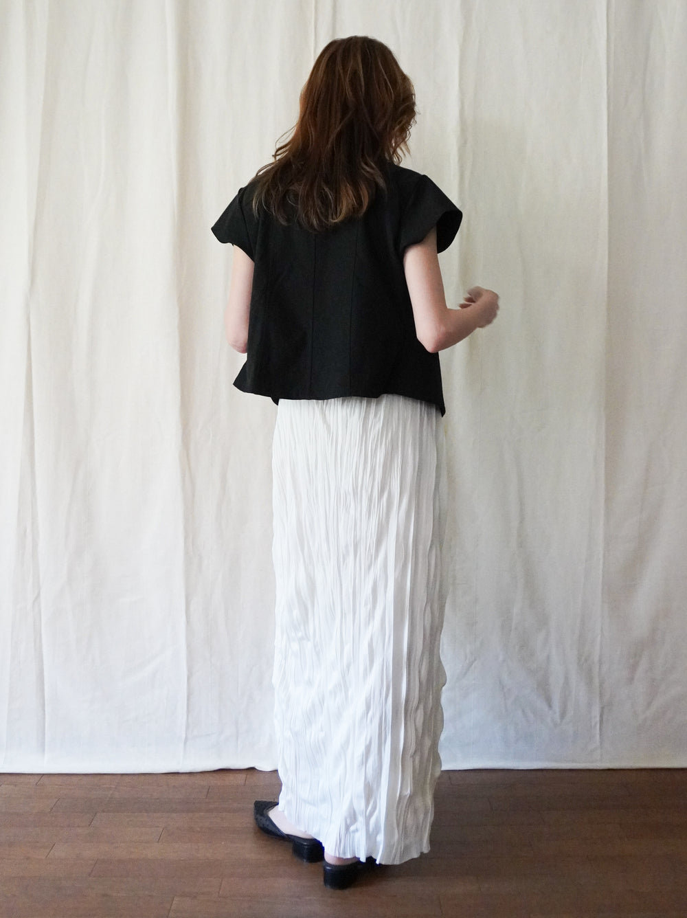 High-neck double button ショートジャケット