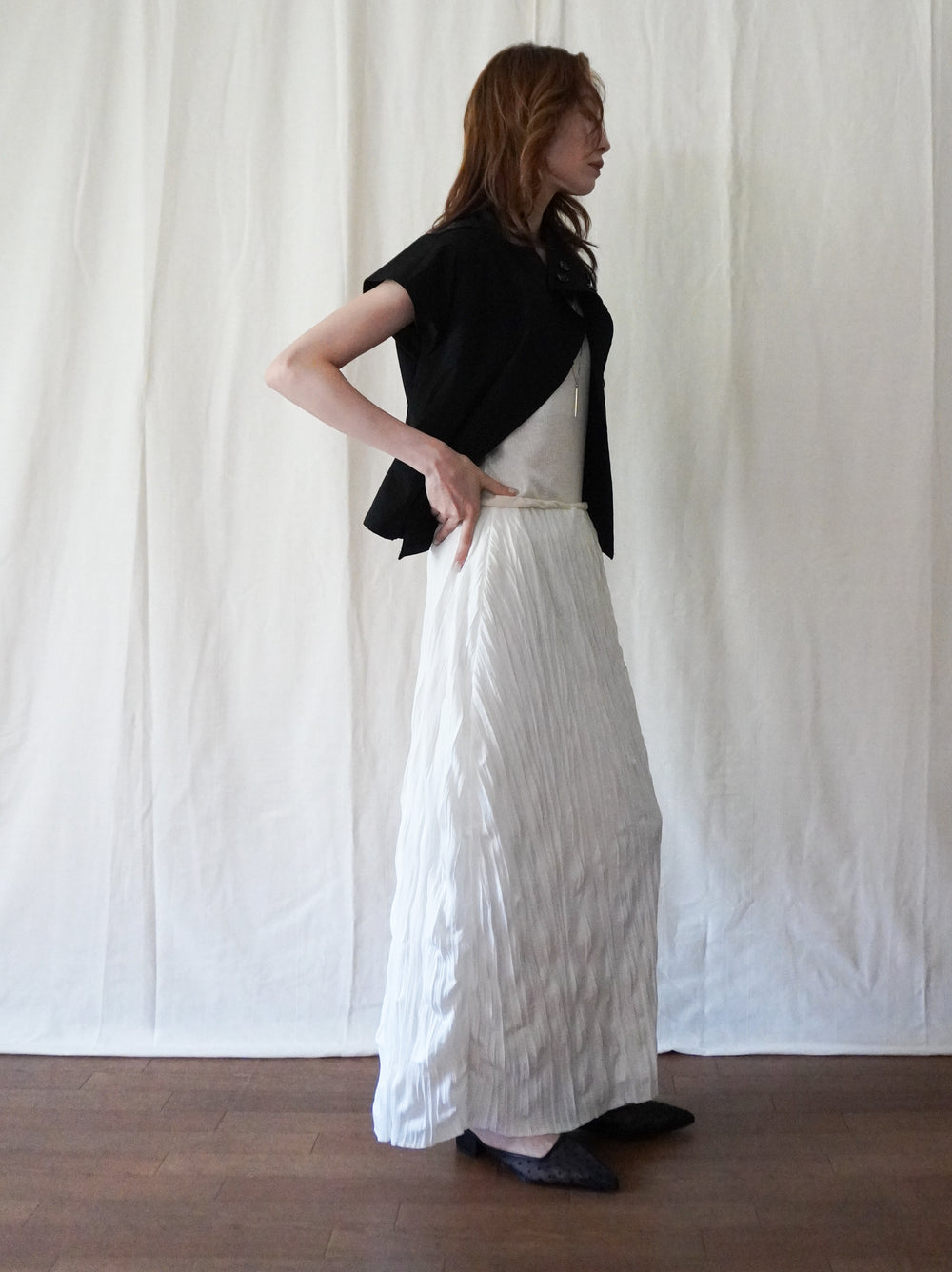 High-neck double button ショートジャケット