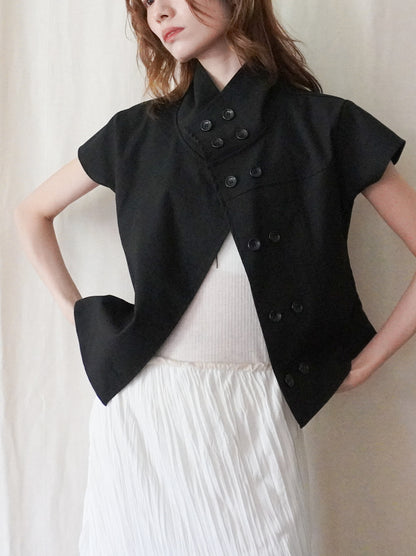High-neck double button ショートジャケット