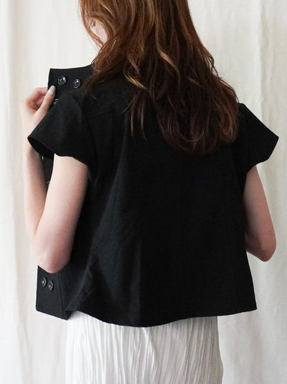 High-neck double button ショートジャケット