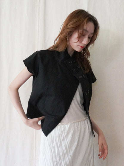 High-neck double button ショートジャケット