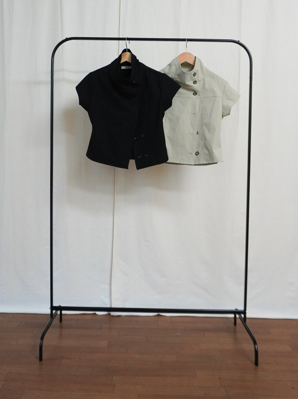 High-neck double button ショートジャケット