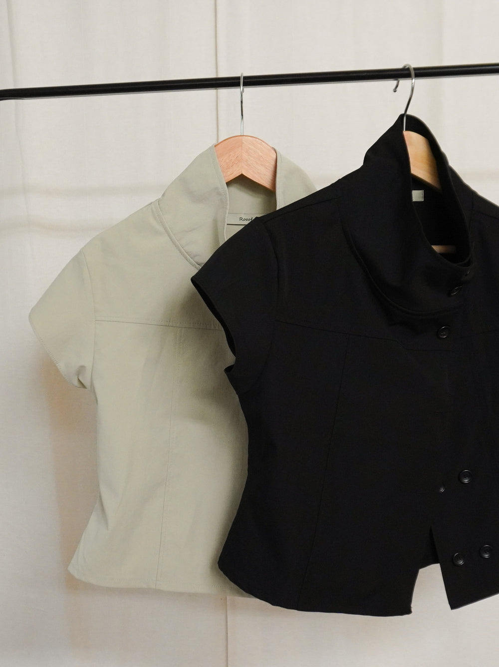 High-neck double button ショートジャケット