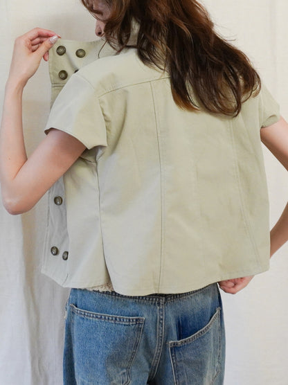 High-neck double button ショートジャケット