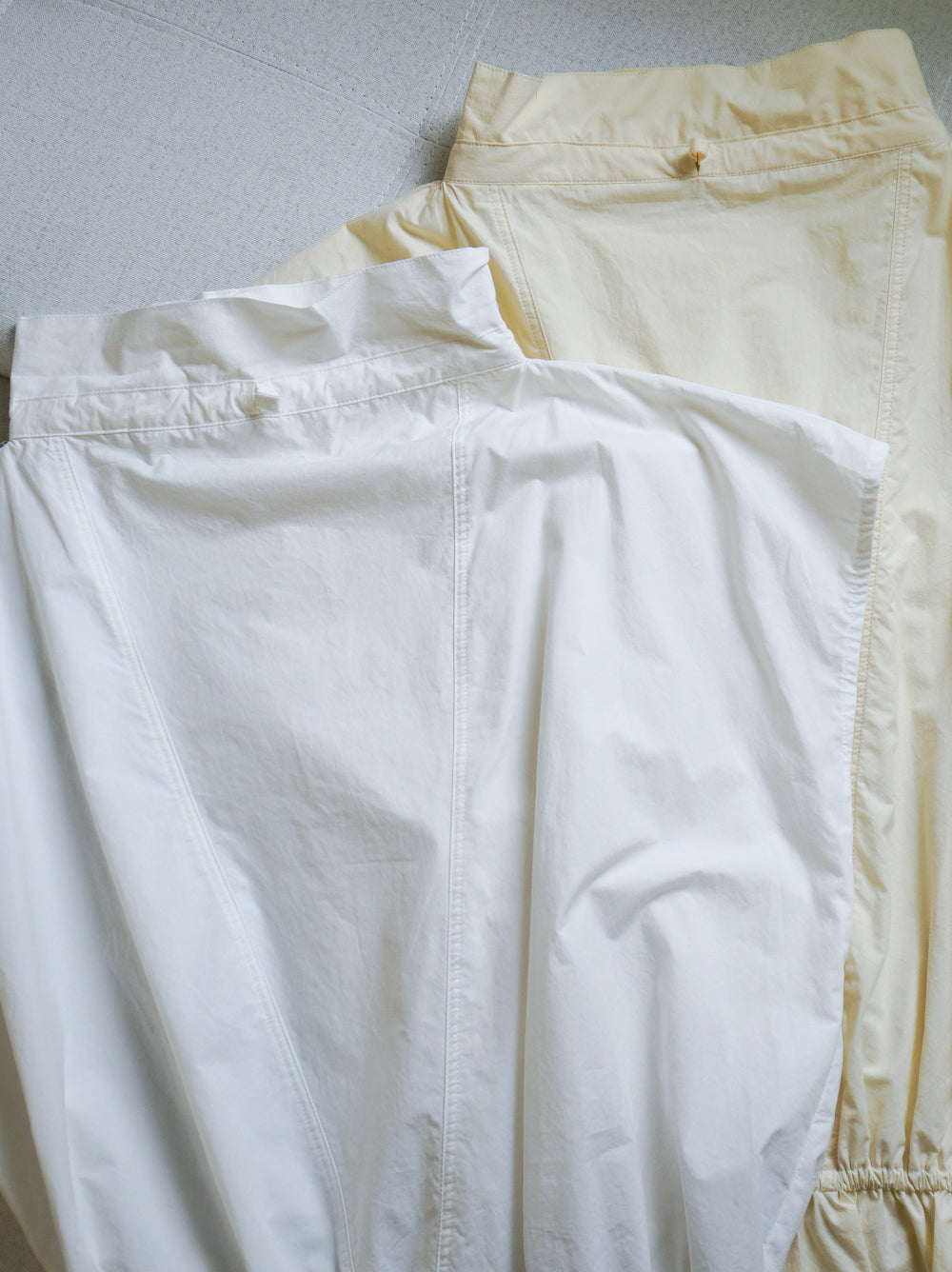 Drawstring Volume Kneck コットンシャツ