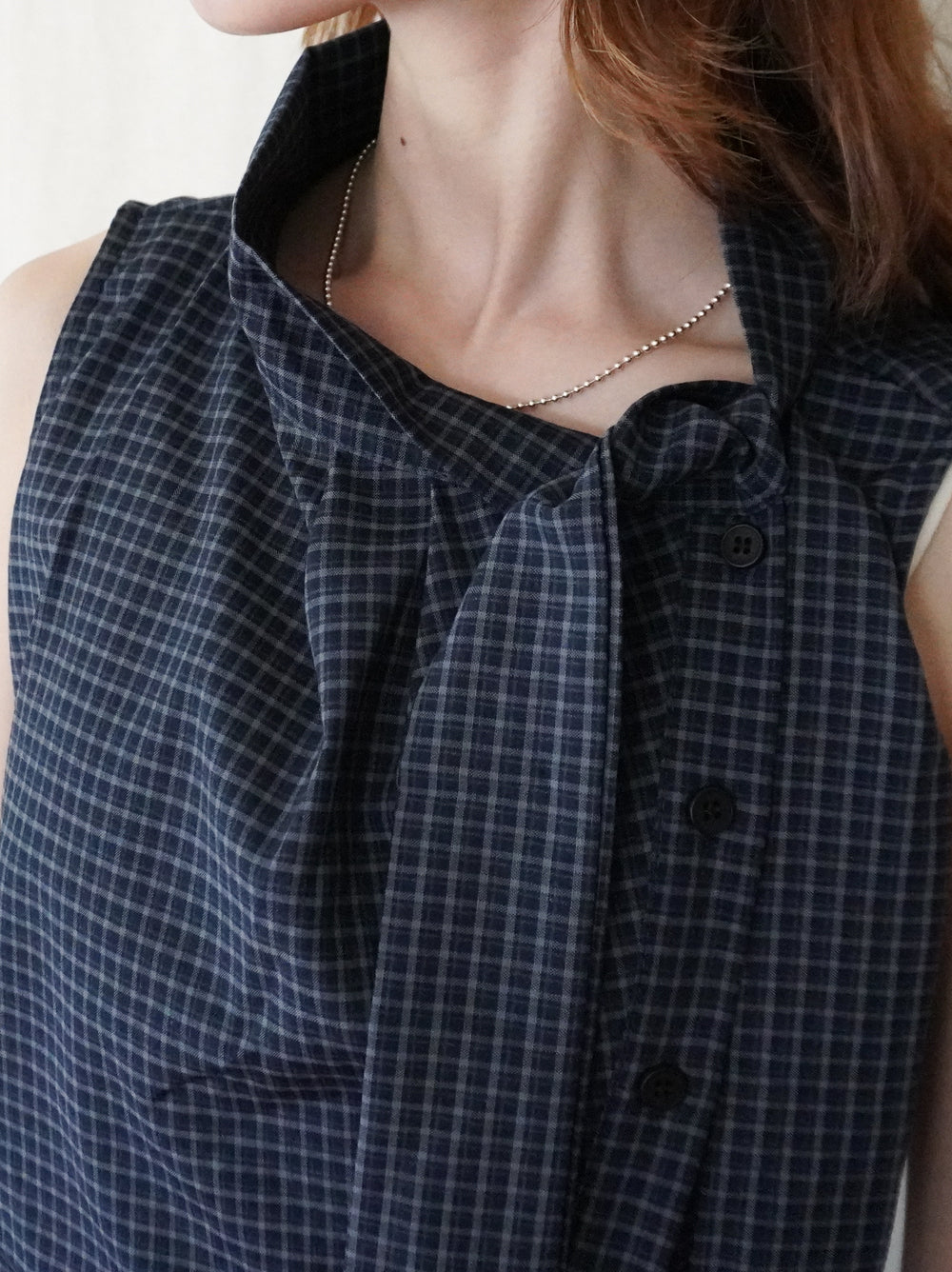 Arrange Bowtie チェックノースリーブシャツ