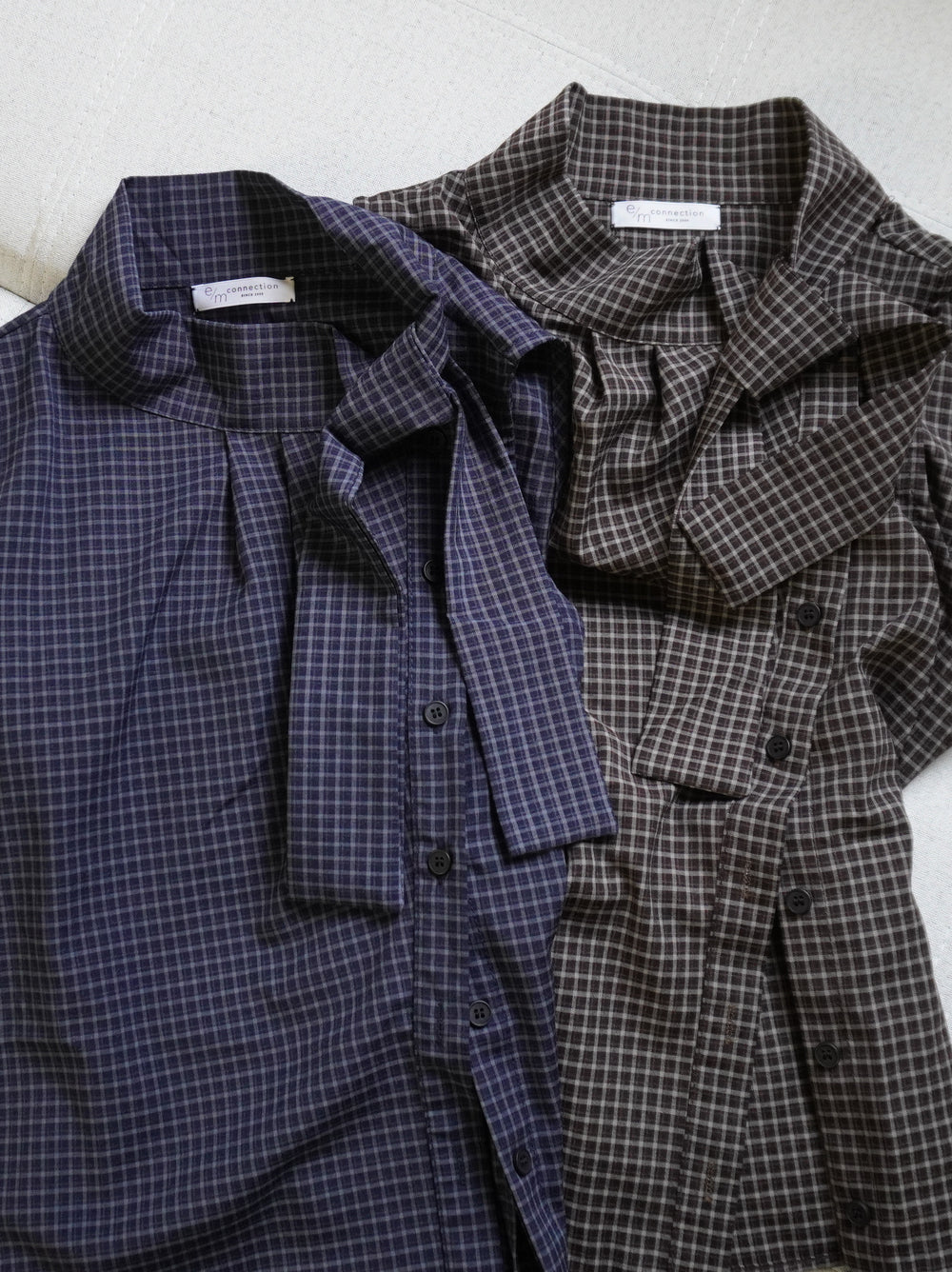 Arrange Bowtie チェックノースリーブシャツ