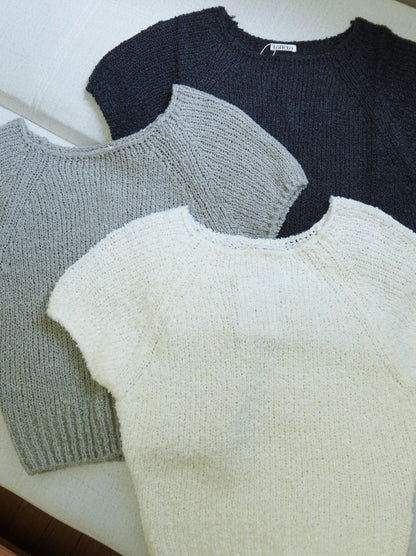Soft touch ワイドネックニットトップス