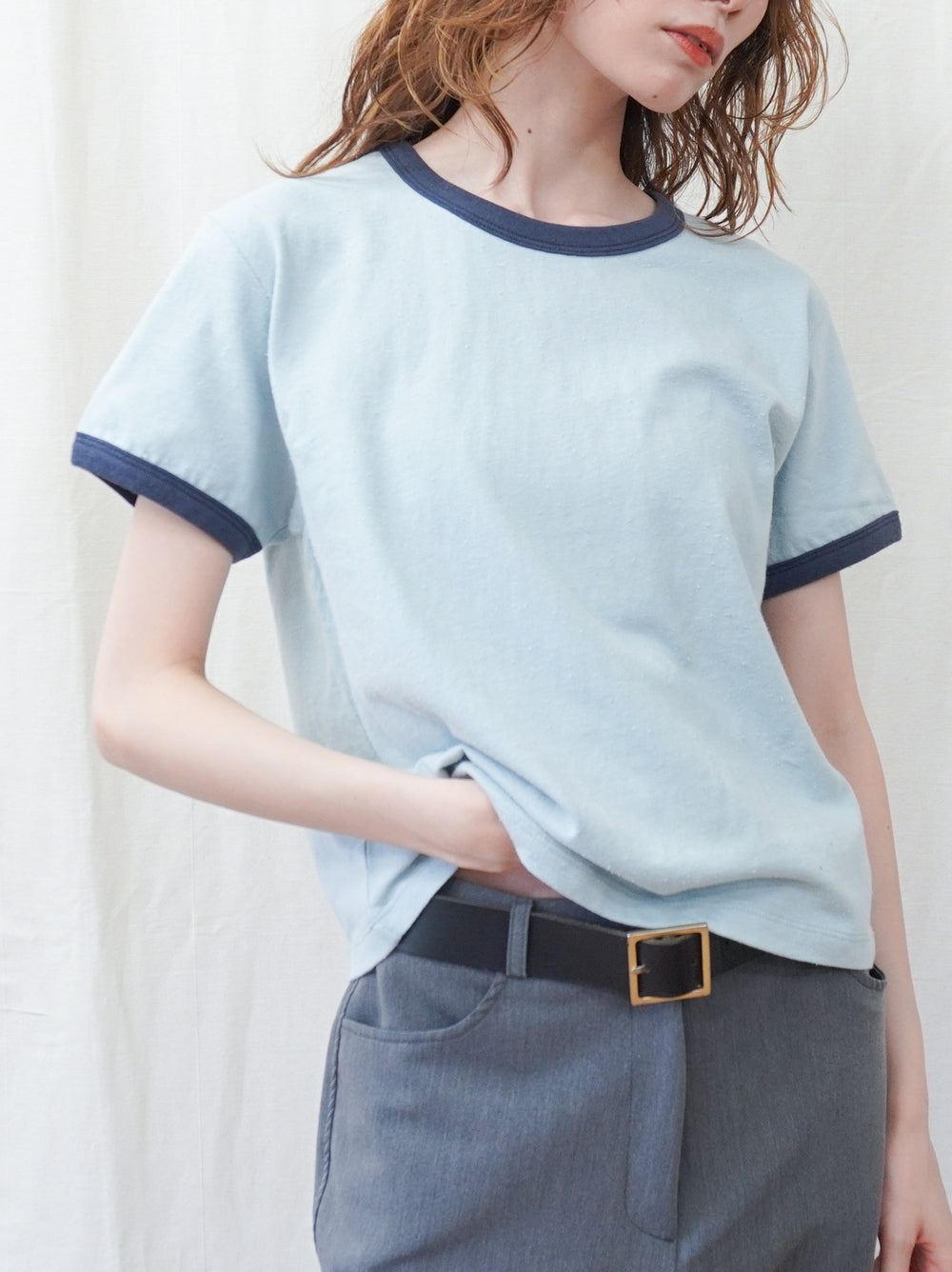 Vintage Nep バイカラーリンガーTシャツ