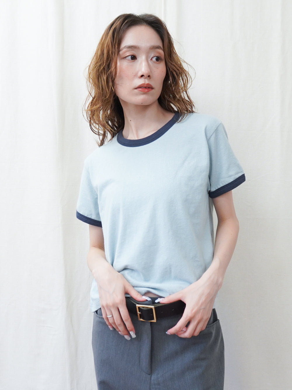 Vintage Nep バイカラーリンガーTシャツ