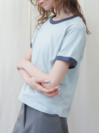 Vintage Nep バイカラーリンガーTシャツ
