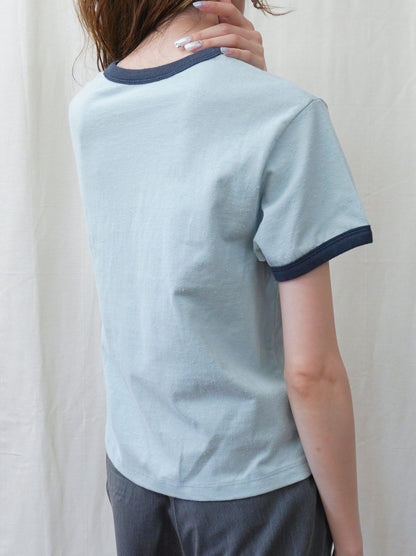 Vintage Nep バイカラーリンガーTシャツ