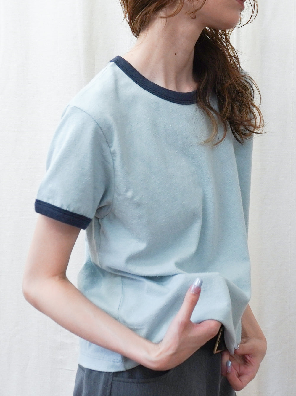 Vintage Nep バイカラーリンガーTシャツ