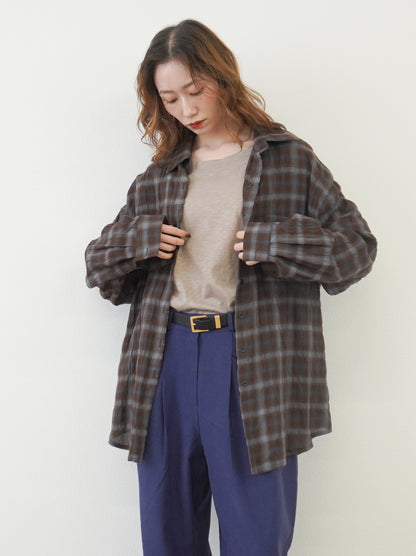 Vintage blurred チェックオーバーシャツ