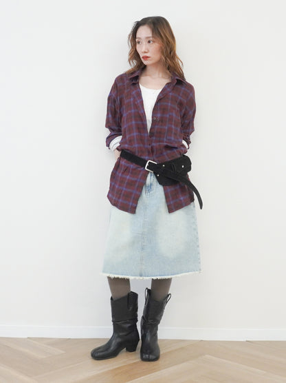 Vintage blurred チェックオーバーシャツ