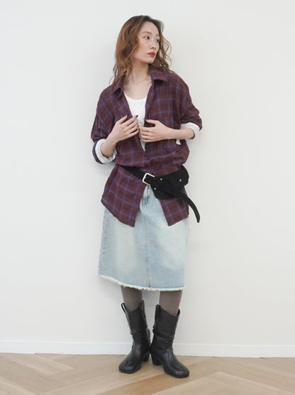 Vintage blurred チェックオーバーシャツ